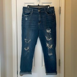 Judy Blue boyfriend destressed crop jeans size 15 / 32